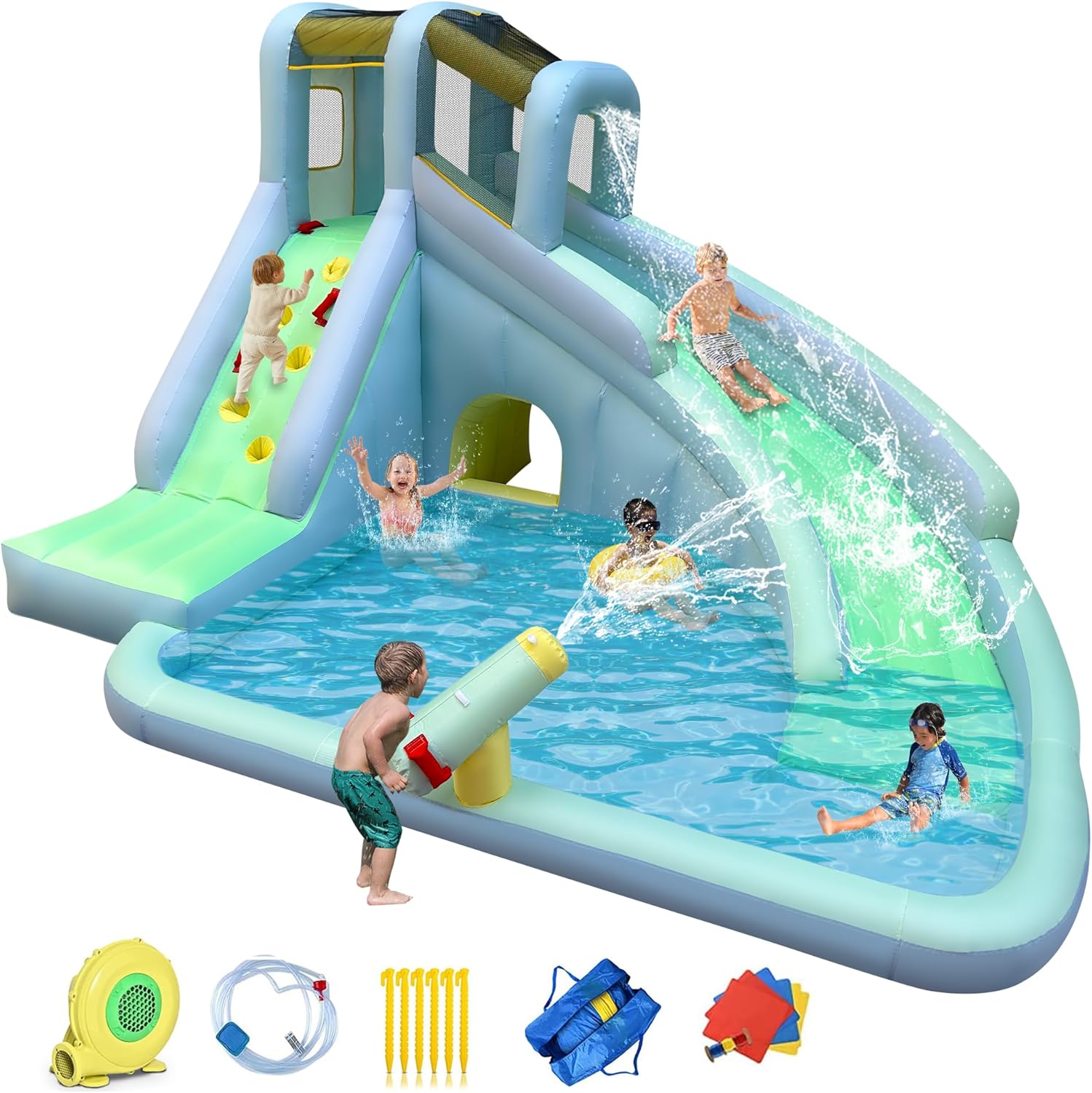Kids Outdoor Climbing Wall - منزلق مائي قابل للنفخ للأطفال 6