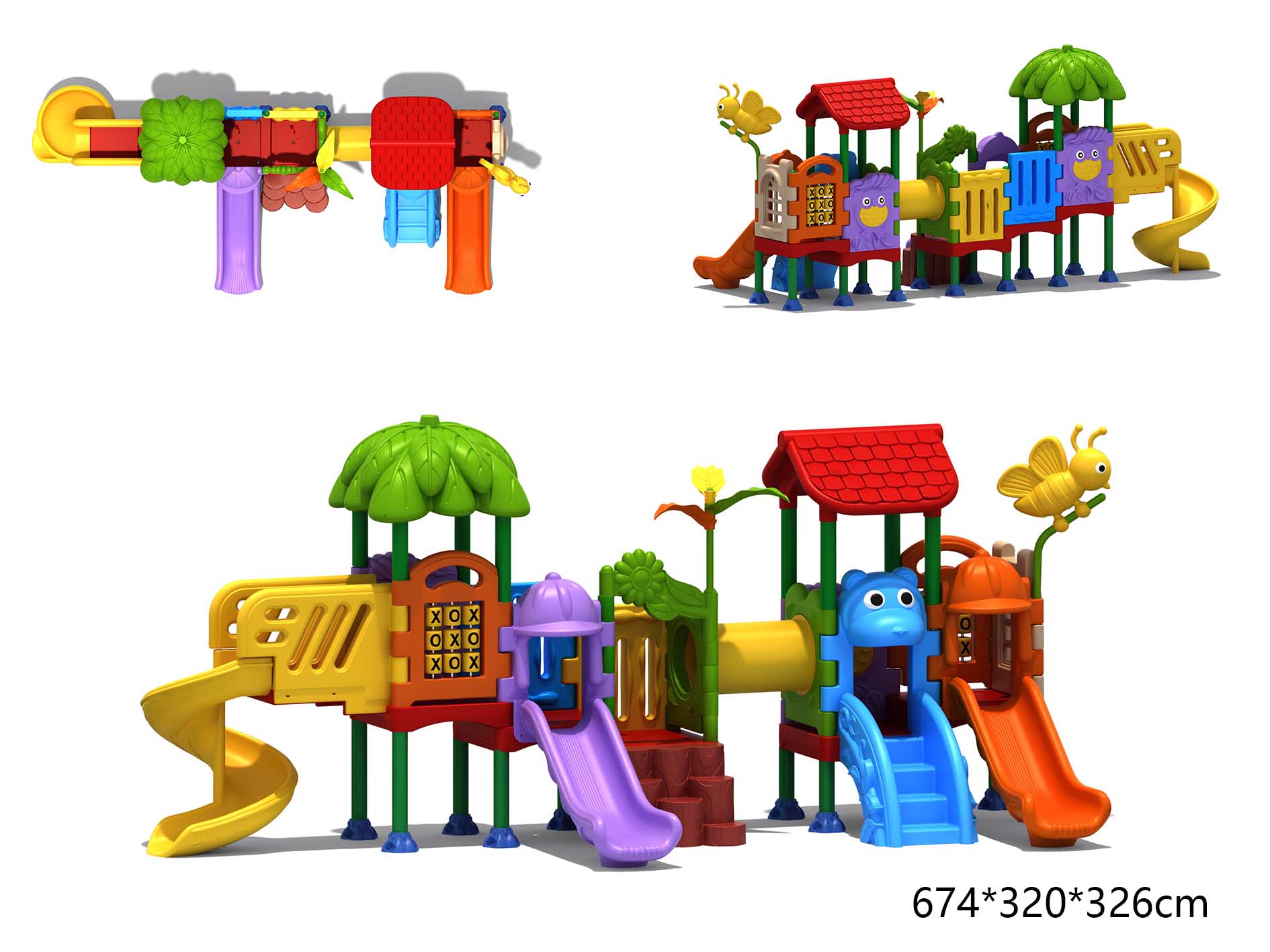 Outdoor Children'S Park - مجموعات مسرح ملعب للأطفال منزلقًا للمدرسة