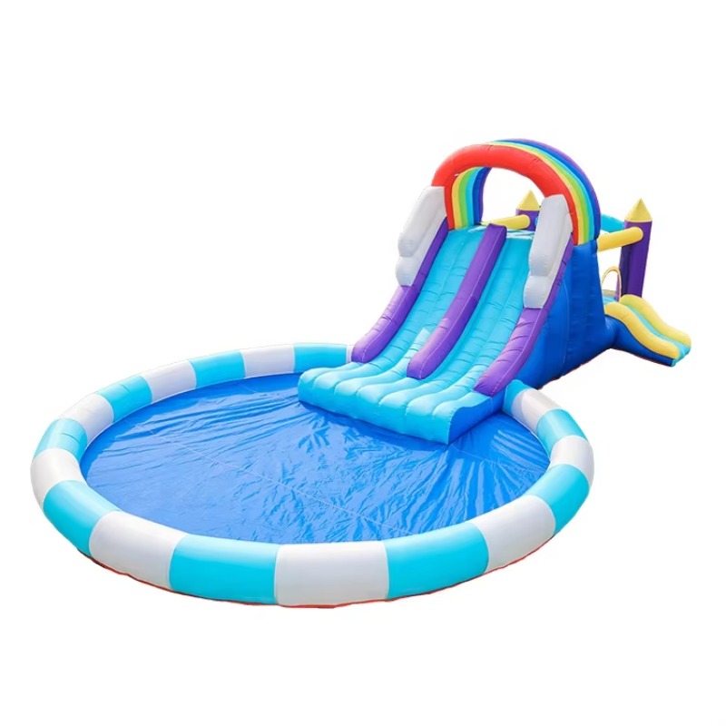 Kids Outdoor Inflatable - زحليقة مائية قوس قزح عملاقة قابلة