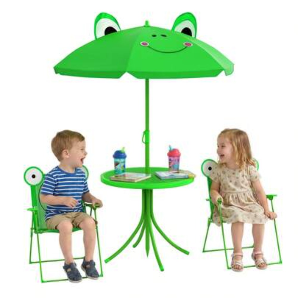 Kids Outdoor Table With Umbrella - طقم طاولة وكرسي للأطفال، طاولة نزهة