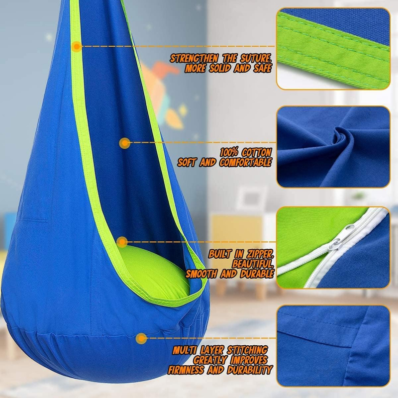 كرسي أرجوحة معلق للأطفال مع وس - مراجعة Kids Outdoor Hammock Chair وسعره