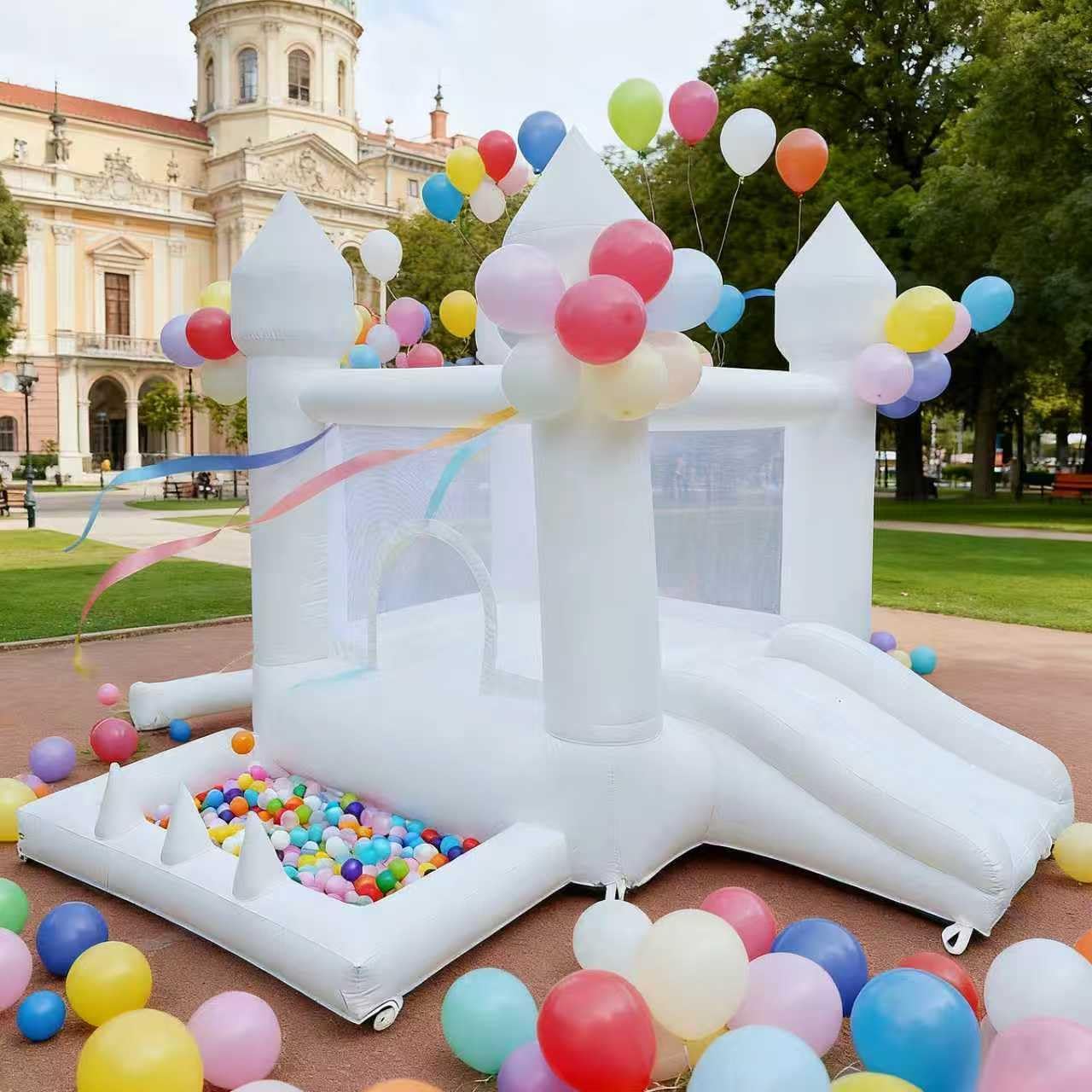 بيت نطاطي أبيض، قلعة نطاطية لل - مراجعة Kids Outdoor Inflatable وسعره