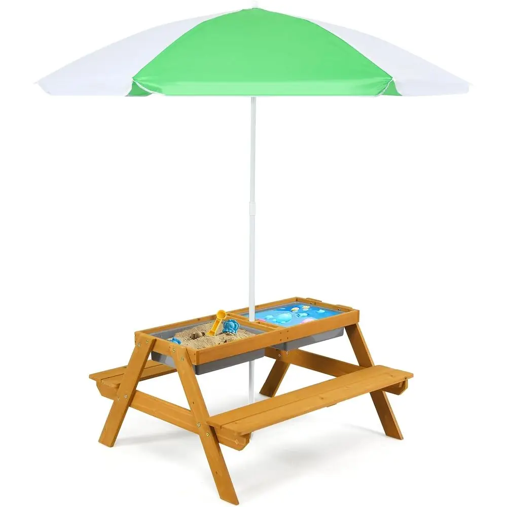 طاولة نزهة للأطفال 3 في 1 قابل - مراجعة Kids Outdoor Table With Umbrella وسعره