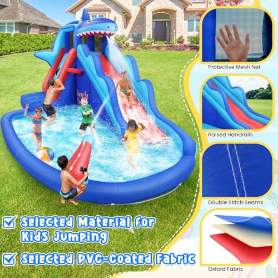 زحليقة مائية قابلة للنفخ للاست - مراجعة Kids Outdoor Climbing Wall وسعره