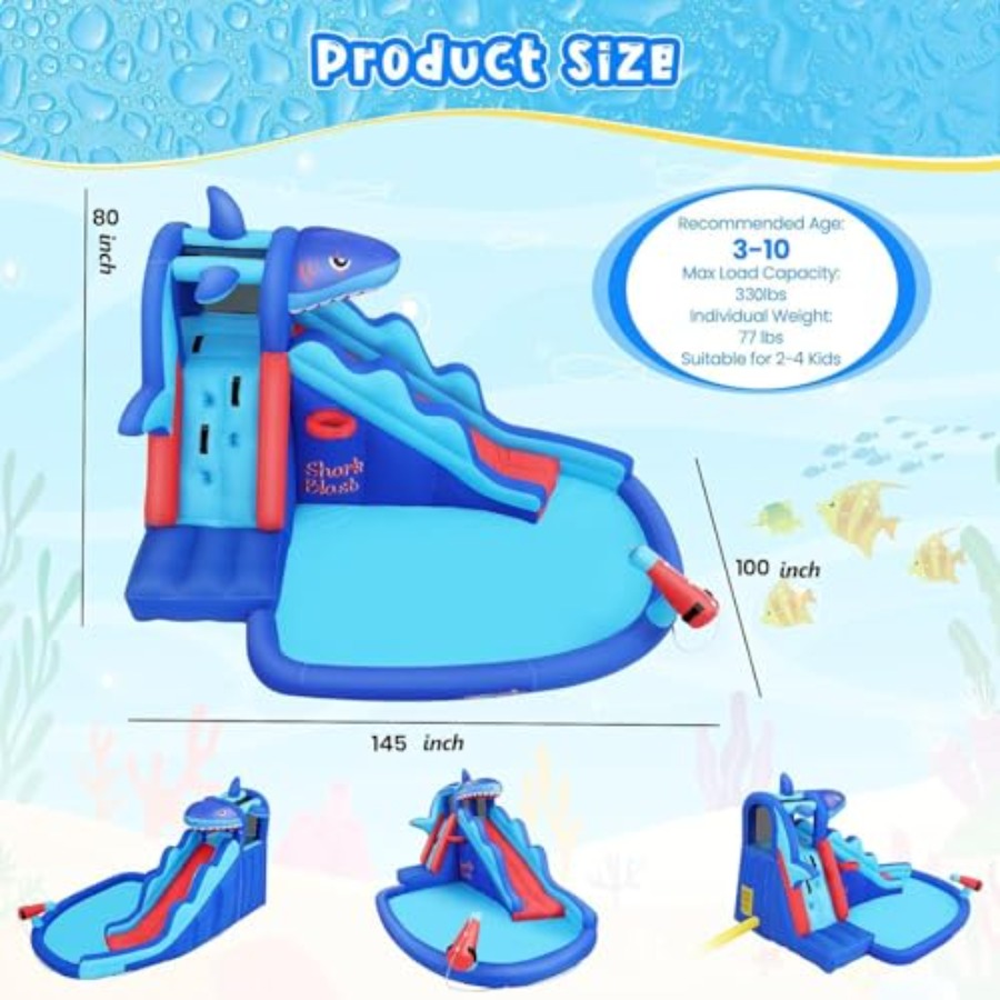 زحليقة مائية قابلة للنفخ للاست - مراجعة Kids Outdoor Climbing Wall وسعره