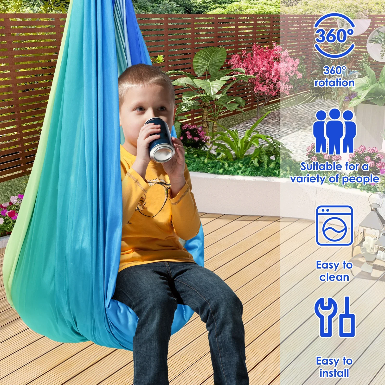 أرجوحة حسية مريحة للأطفال تتحم - مراجعة Kids Outdoor Furniture وسعره