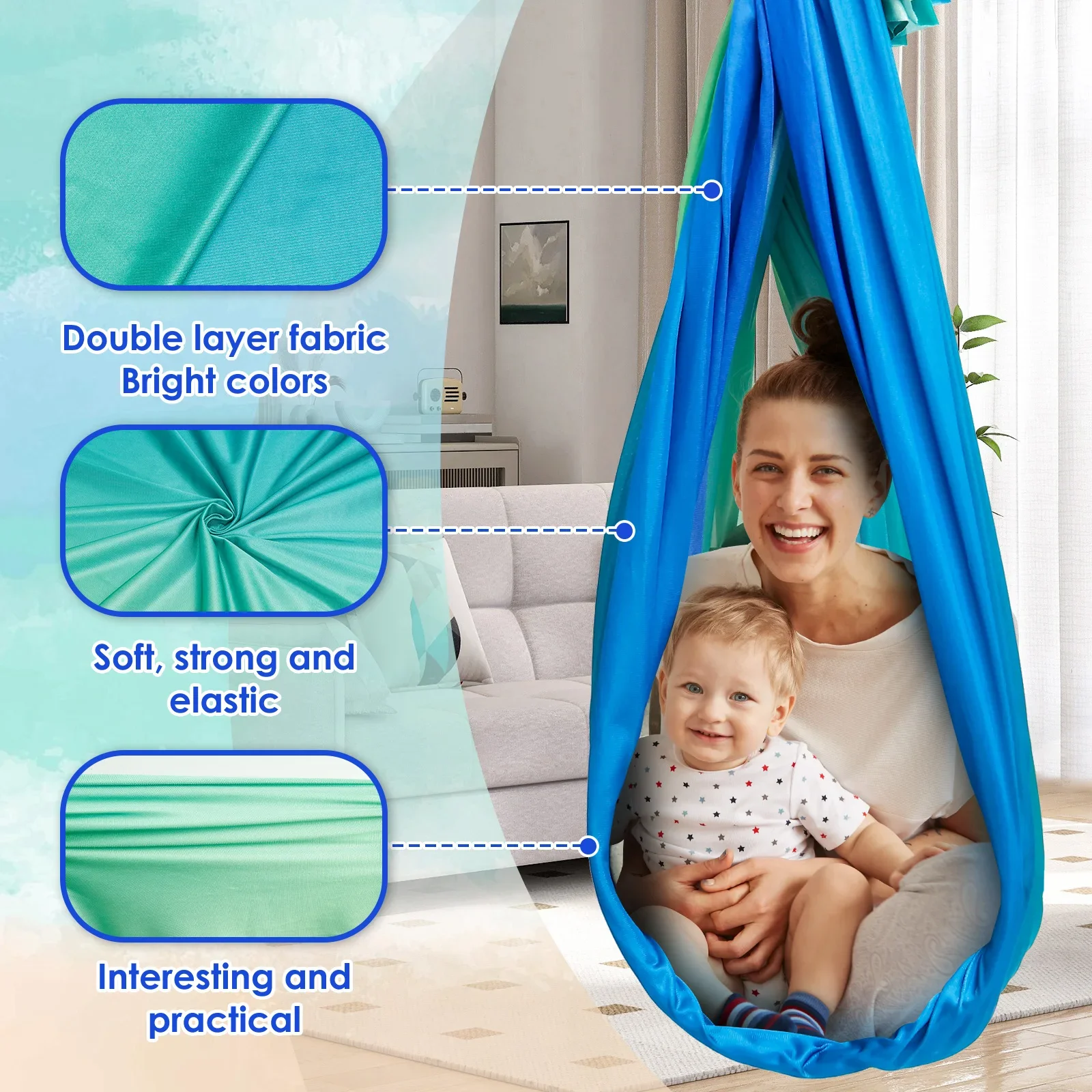 أرجوحة حسية مريحة للأطفال تتحم - مراجعة Kids Outdoor Furniture وسعره