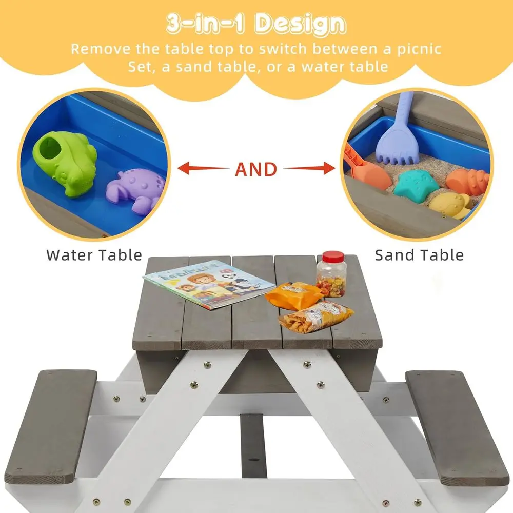 طاولة نزهة خشبية قابلة للتحويل - مراجعة Kids Outdoor Table With Umbrella وسعره