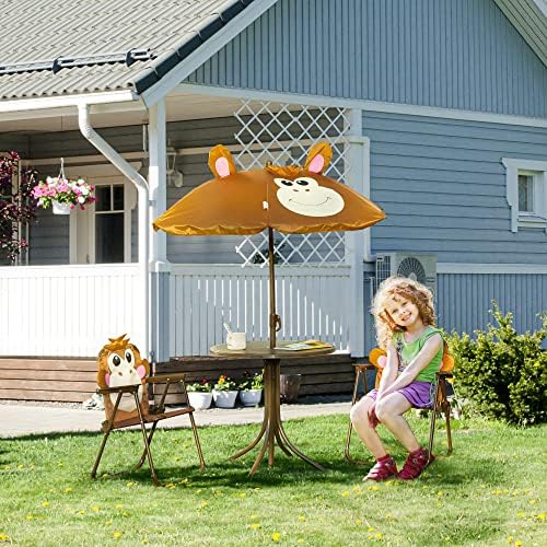 طقم طاولة وكراسي للأطفال، طاول - مراجعة Kids Outdoor Table With Umbrella وسعره