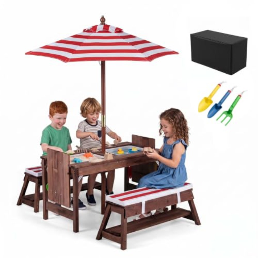 طاولة نزهة خارجية للأطفال للاس - مراجعة Kids Outdoor Table With Umbrella وسعره