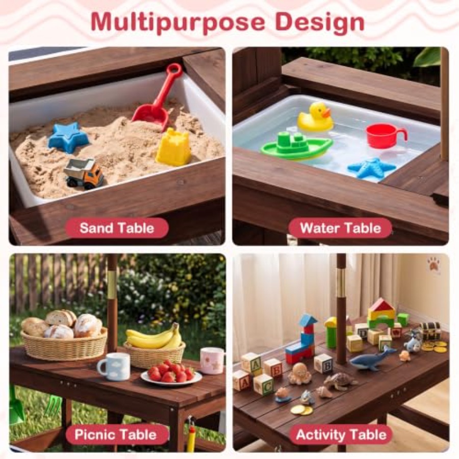 طاولة نزهة خارجية للأطفال للاس - مراجعة Kids Outdoor Table With Umbrella وسعره