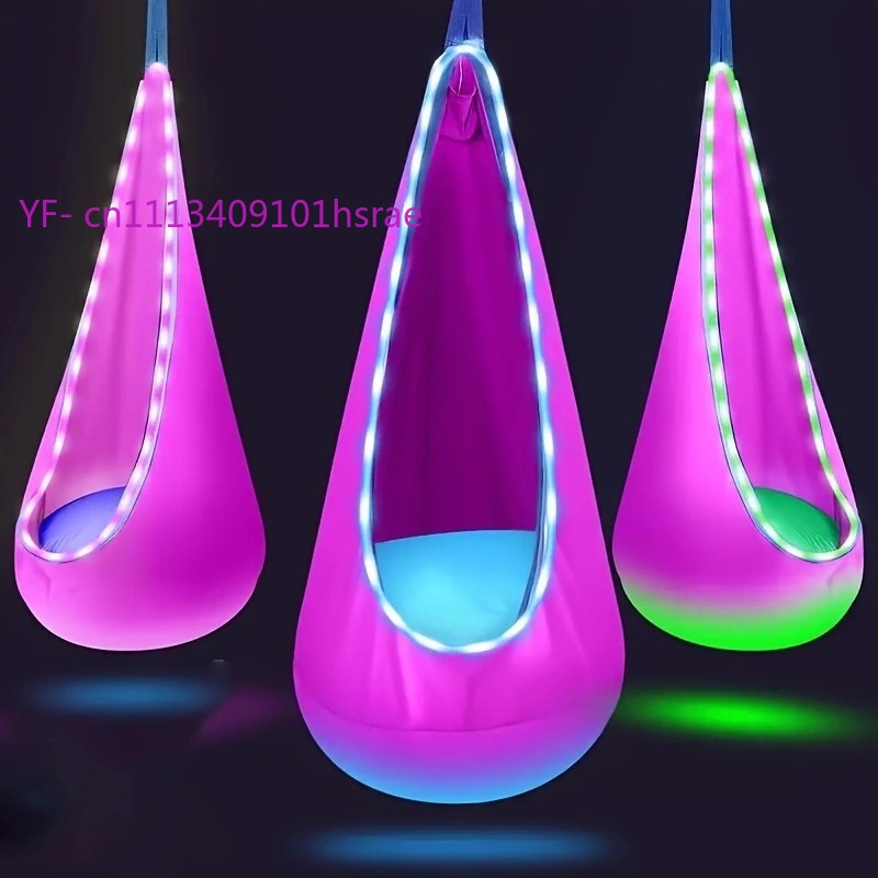 أرجوحة قابلة للنفخ مضيئة بتقني - مراجعة Kids Outdoor Hammock Chair وسعره