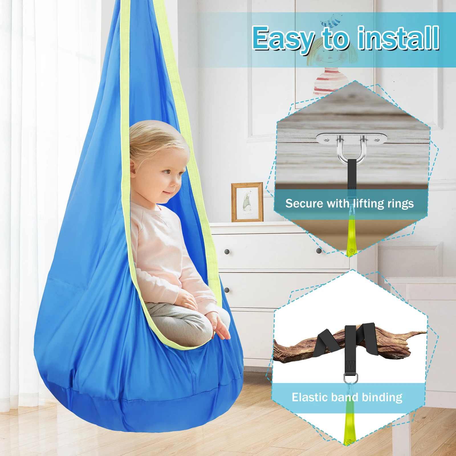 كرسي أرجوحة حسية للأطفال، مقعد - مراجعة Kids Outdoor Hammock Chair وسعره