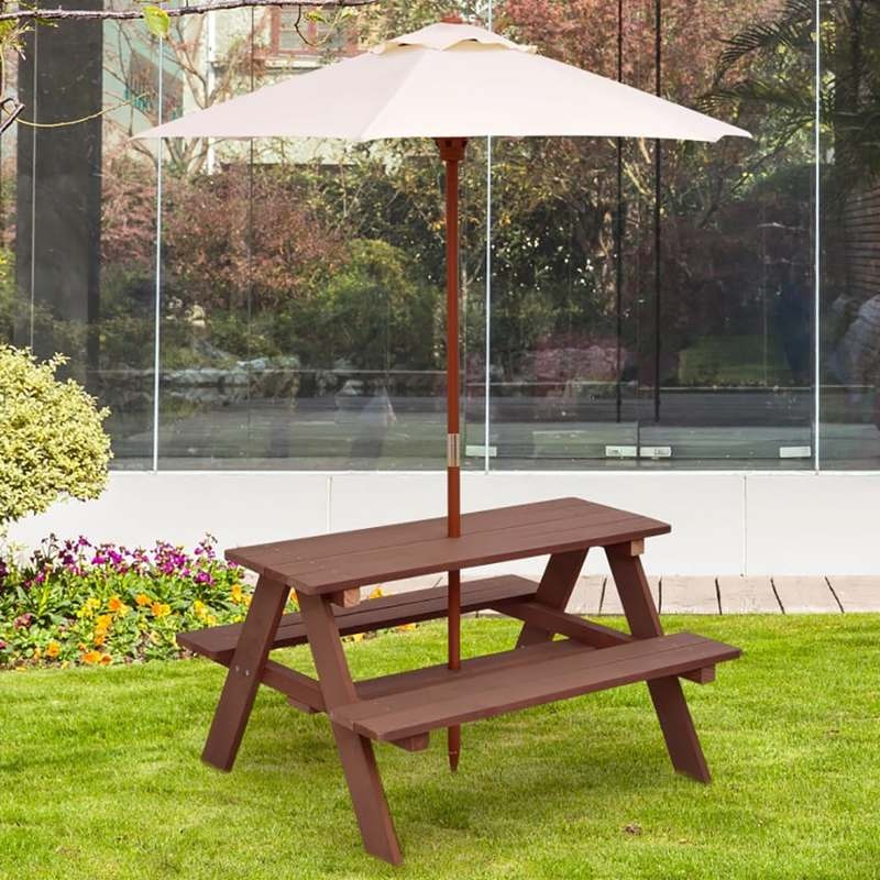 طاولة نزهة خارجية للأطفال مع م - مراجعة Kids Outdoor Table With Umbrella وسعره