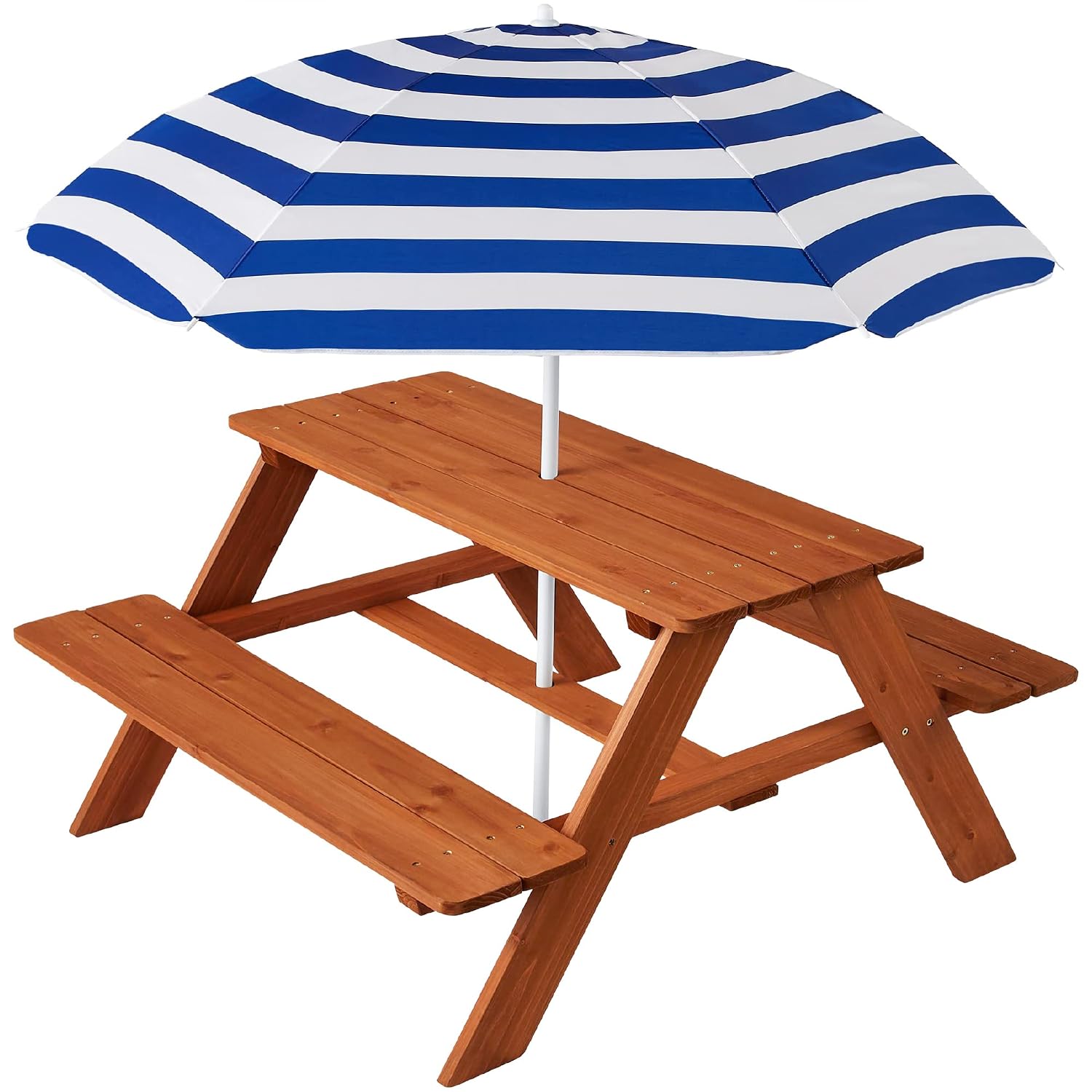 طاولة نزهة خشبية للأطفال مع مظ - مراجعة Kids Outdoor Table With Umbrella وسعره
