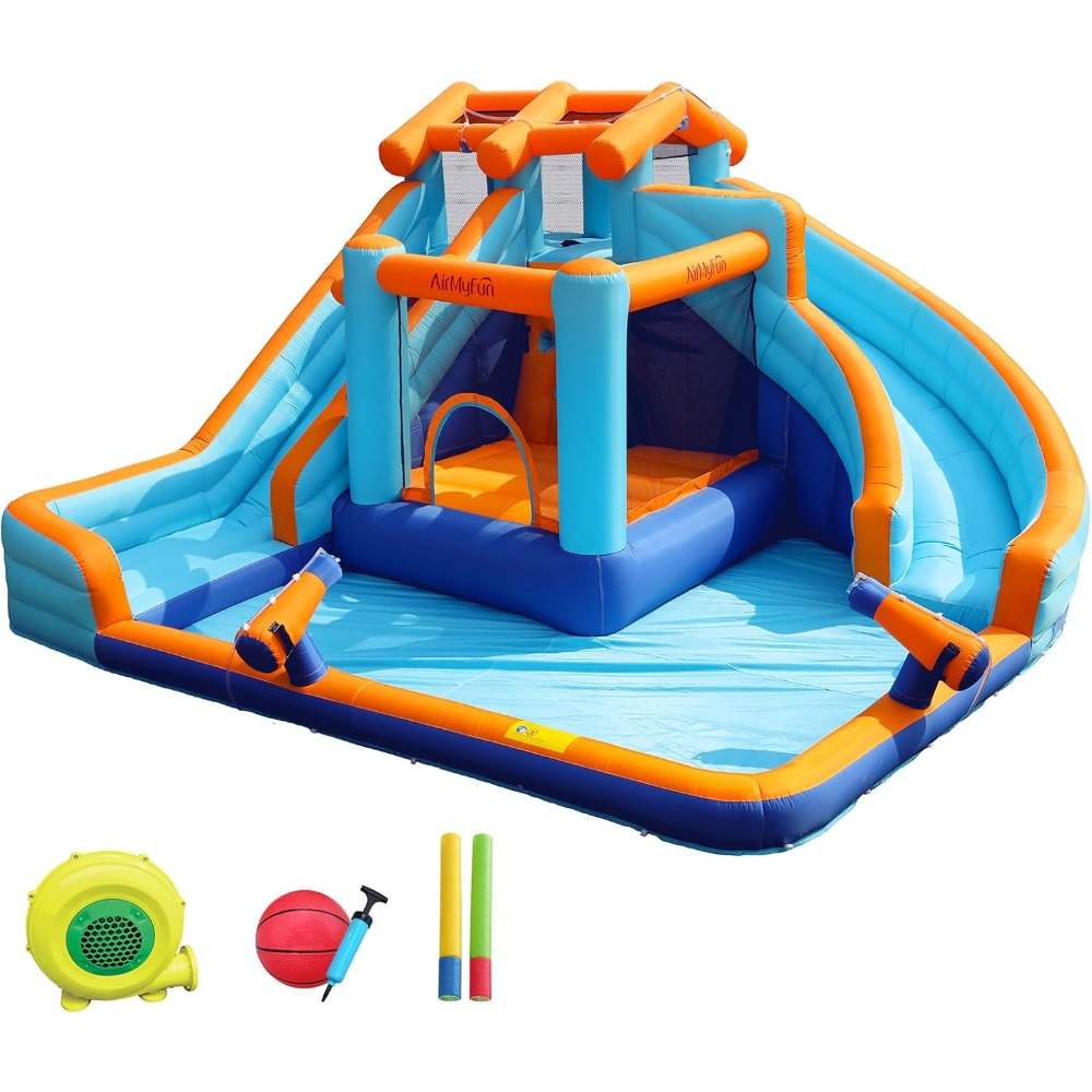 زحليقة مائية كبيرة مع حوض سباح - مراجعة Kids Outdoor Inflatable وسعره