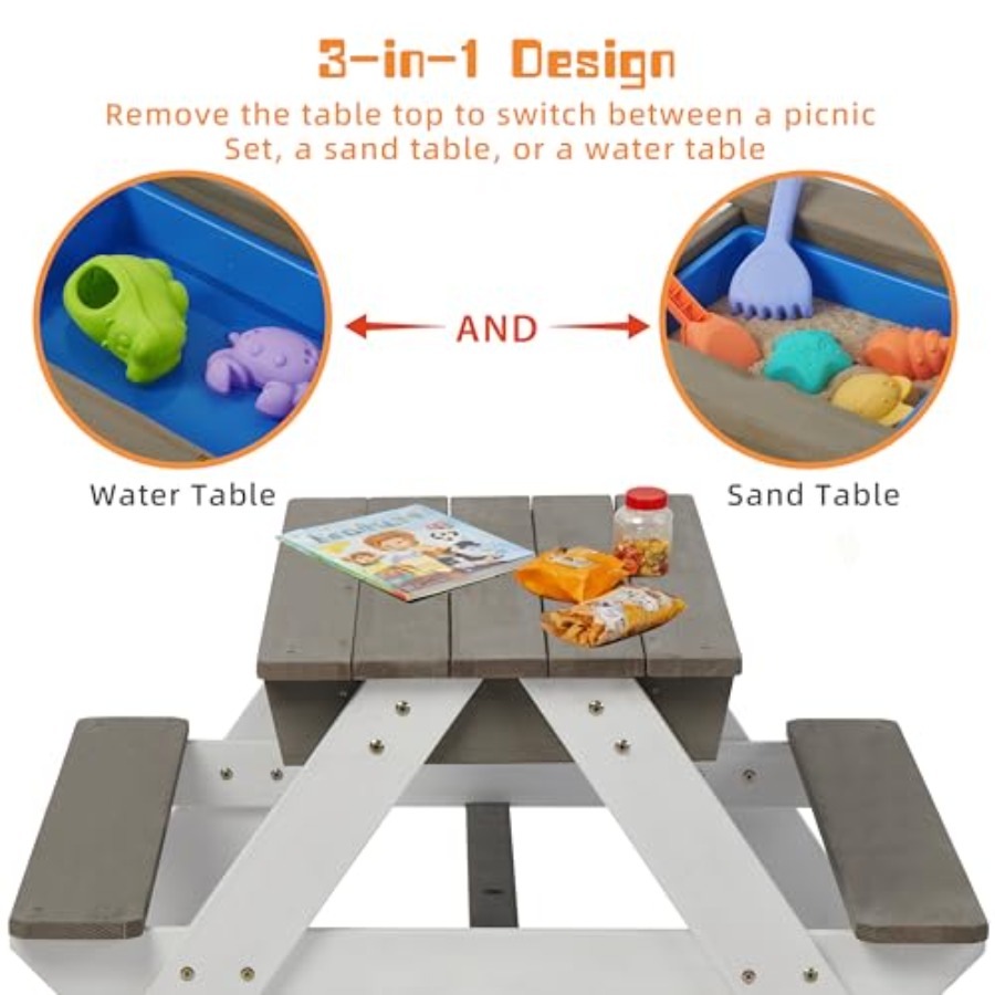 طاولة نزهة خشبية للأطفال للاست - مراجعة Kids Outdoor Table With Umbrella وسعره