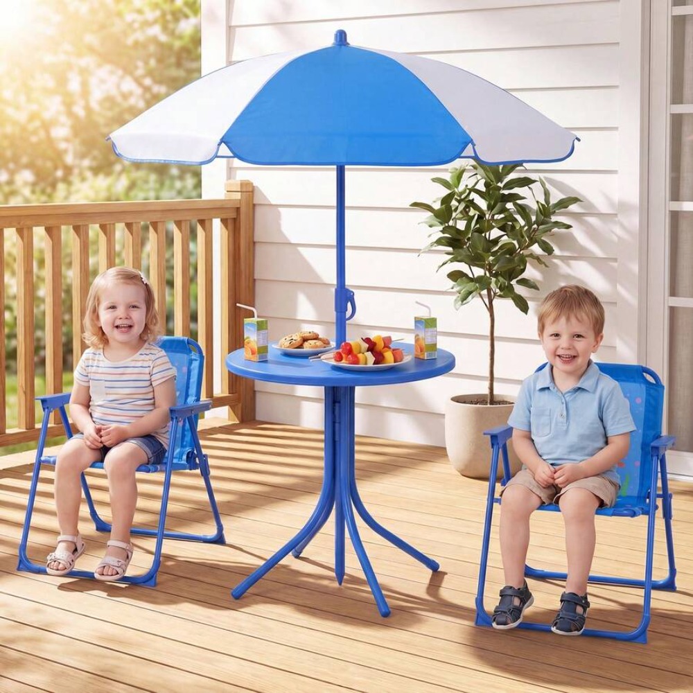 طاولة نزهة للأطفال مع كرسيين ق - مراجعة Kids Outdoor Table With Umbrella وسعره